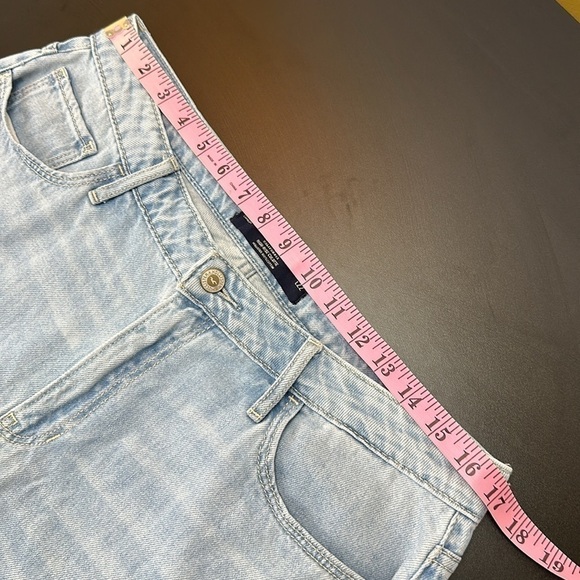 Hollister High Rise Culotte 15S W32 Wide Leg Frayed Hem Cropped Jeans - Picture 8 of 14